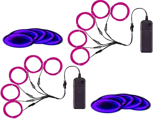 Vista 28 de MaxLax Cable EL, luces de neón portátiles, cable EL 5 en 3.3 ft, alambre electroluminiscente para decoración de Halloween, fiesta de Navidad