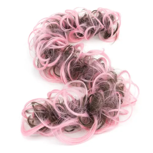 Vista 6 de IMISSU Extensión de cabello rizado y desordenado de gran tamaño, banda elástica para el cabello, dona, recogida y chignon, para mujeres y niñas