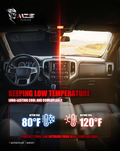 Vista 4 de MZS Parasol para parabrisas compatible con RAV4 2019-2026 / RAV4 Prime 2021-2026, parasol plegable para ventana delantera de SUV con bolsa