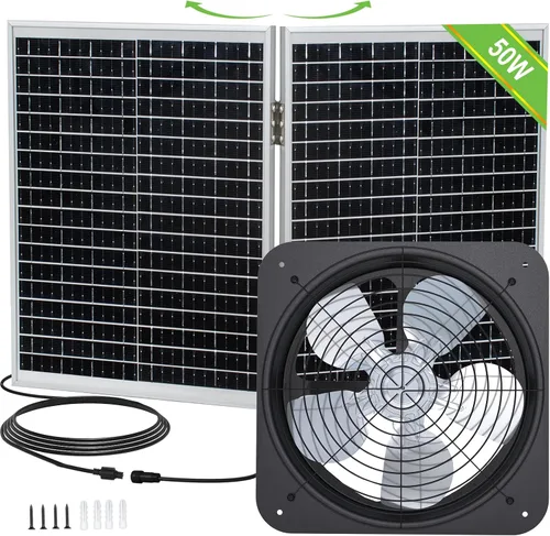 Vista 10 de ECO-WORTHY - Ventilador de techo para ático de energía solar, L07FM30-SV25-1
