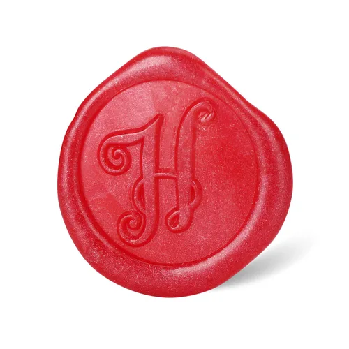 Vista 3 de Mceal Sello de cera, sello de latón con mango de madera, sello grande de 1.181 in, Calligr. Letra H