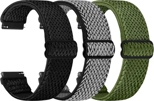 Vista 15 de Correa de reloj de liberación rápida ��� 0.709 in, 0.748 in, 0.787 in, 0.866 in, 0.945 in, correas de reloj de nailon elástico ajustable Solo Loop