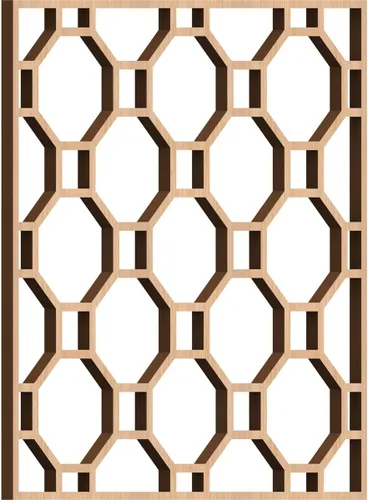 Vista 23 de 7 3/8"W x 7 3/8"H x 1/4"T Extra Small Pontiac Decorative Fretwork Wood Wall Panels, Alder