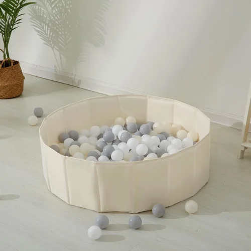 Vista 2 de Pisos de bolas beige de 31 pulgadas para niños pequeños, perros, gatos, tienda de campaña de juego para niños, corralitos de bolas plegables