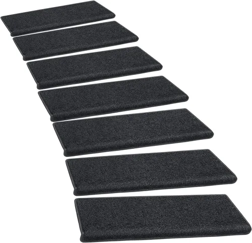 PURE ERA Bullnose - Juego de peldaños de alfombra para escaleras sin cinta, antideslizantes, protectores de escaleras para interiores, alfombras