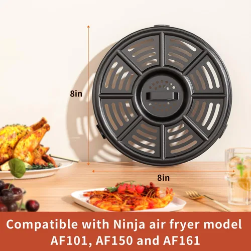 Vista 2 de Bandeja de freidora de aire de repuesto para Ninja AF101, accesorios para freidora de aire para Ninja AF101, AF150 y AF161, sartén para parrilla