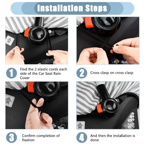 Vista 5 de Fundas de asiento de automóvil para bebés, funda de asiento de automóvil para niños y niñas, resistente al viento, toldo de asiento de automóvil a