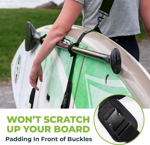 Vista 6 de Gradient Fitness Correa de hombro para kayak/tabla de remo, tabla de surf Correa de transporte de SUP manos libres para tablas de todos los tamaños