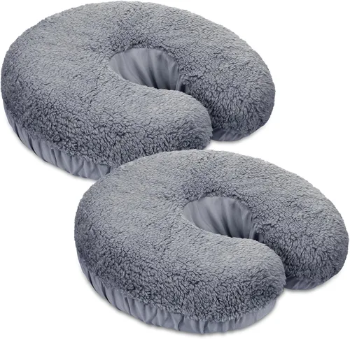 Vista 9 de Mixweer 2 fundas de almohada de forro polar para reposacabezas de mesa de Negro