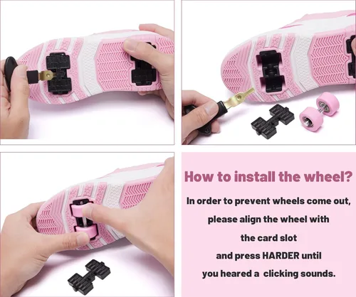 Vista 5 de Zapatillas con ruedas para patinar para niños, niñas y niños, con ruedas desmontables y estilo de moda