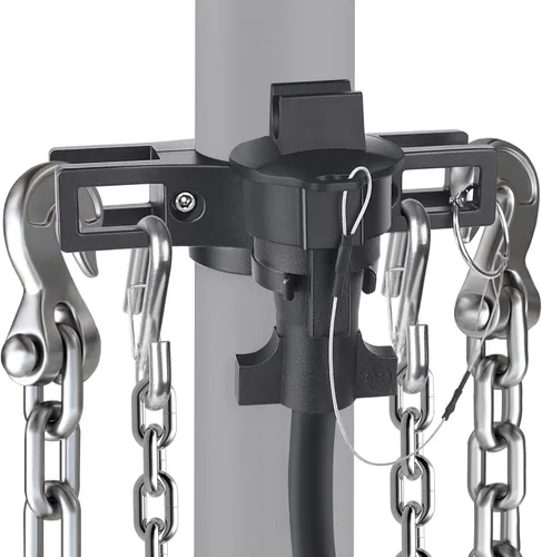 Vista 9 de Organizador de remolque para enchufe de 7 vías MICTUNING, ganchos laterales resistentes para cadena de metal con cable de alambre, accesorios