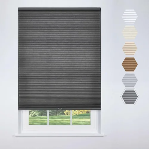 Linen Avenue Pantalla celular inalámbrica con filtro de luz de 18 1/2 pulgadas de ancho x 66 pulgadas de alto, gris oscuro (llega 1/4 pulgadas más
