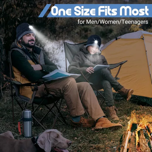 Vista 6 de TAOCANTAO LED Beanie Hat with Light Christmas Stocking Stuffers Gifts for Men Him Women Dad Husband Birthday