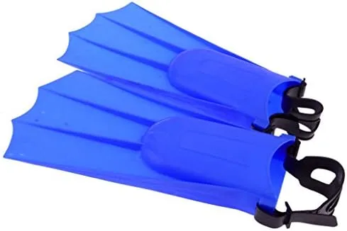Vista 5 de Adultos Aletas Ajustables Natación Buceo Herramientas de Aprendizaje - Azul, L