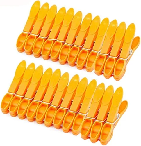 Vista 10 de Clips de plástico resistentes antideslizantes para secar la ropa, pinzas resistentes para viajes, paquete de 24