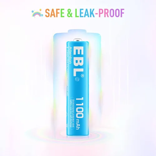 Vista 4 de EBL Pilas AAA recargables 10 unidades, 1.2V NiMH precargadas triple A batería 1100mAh