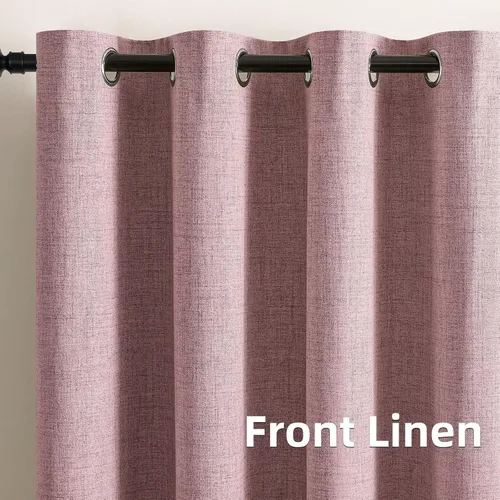 Vista 86 de CUCRAF - Juego de 2 paneles de cortinas de ventana con oscurecimiento total del 100%, de 54 pulgadas de largo, con aspecto de lino falso, cortinas