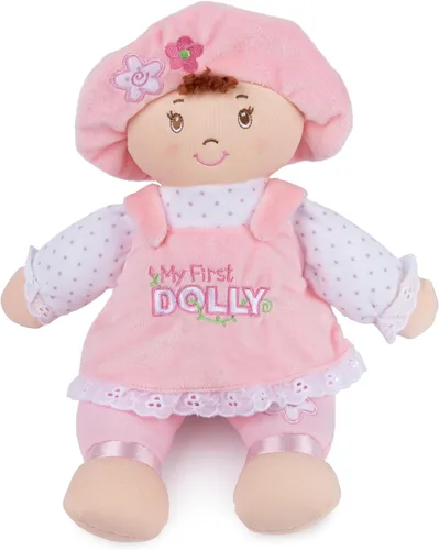 Vista 9 de GUND Baby My First Dolly, muñeca de peluche para bebés y niños pequeños, rosa/blanco, 13 pulgadas