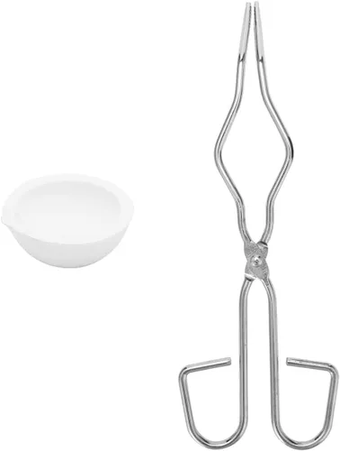 Vista 8 de SKYPRO Pinzas de crisol de grado profesional de 9.8 pulgadas, acero inoxidable, plata, 1 unidad
