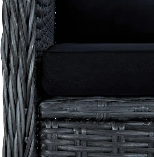 Vista 8 de Patio Chairs with Cushions 2 pcs Poly Rattan Dark Gray Dinning Room Lawn Sillas para Comedor Dining Table Chairs for Beach Courtyard Picnic Study