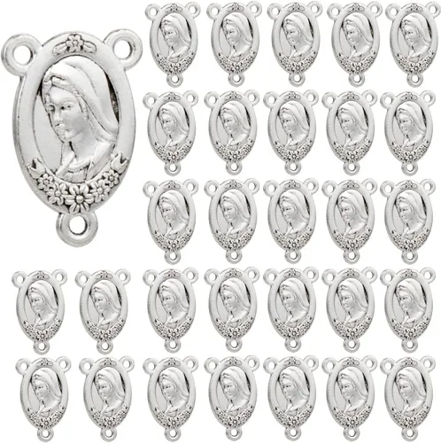 Vista 10 de COTTVOTT San Benito, Medalla milagrosa de Nuestra Señora de Guadalupe para la fabricación de joyas DIY, parte de conexión del centro del rosario