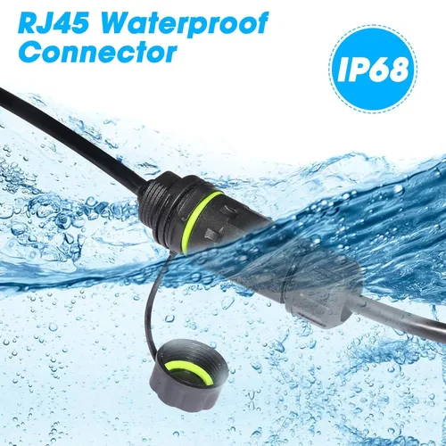 Vista 5 de 2 unids M20 RJ45 impermeable Cat6 conector IP68 8P8C escudo Ethernet LAN Cable conector Cat6 cable de red al aire libre adaptador de acoplador LAN