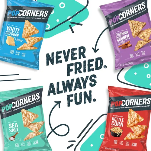 Vista 5 de Popcorners Vegan Snack Kettle - Paquete de aperitivos, sin gluten, vegano, 1 oz (paquete de 20)