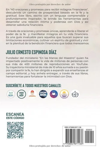 Vista 2 de 40 Oraciones y Promesas Para Recibir Milagros Financieros En Las Manos Del Maestro (Spanish Edition)