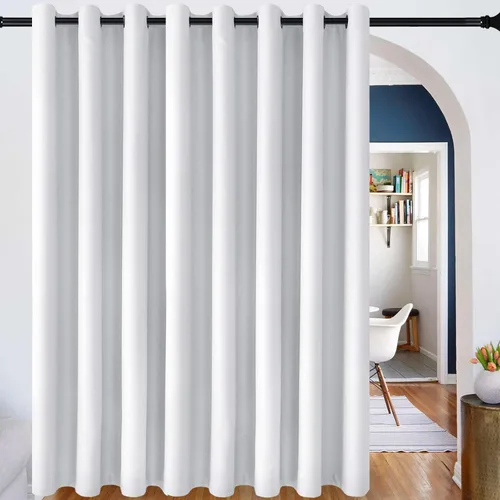 Vista 32 de DWCN Cortina divisora de habitación para total privacidad con bloqueo de luz - Cortinas térmicas para puerta de patio, sala de estar, división