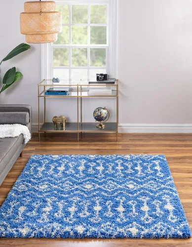 Vista 41 de Unique Loom Alfombra marroquí Trellis Shag Collection - Meknes (2 x 5 pies 1 pulgada, color marfil/gris)