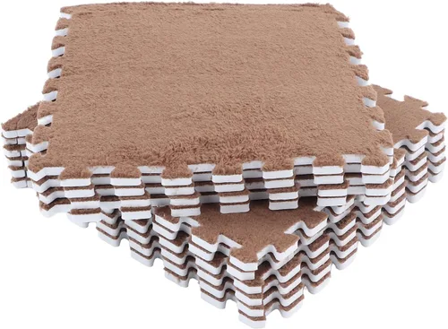 10 tapetes de espuma de felpa entrelazados para el suelo, tapetes de juego, alfombras suaves de área de escalada para decoración del hogar y sala de