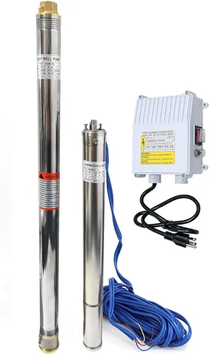 Vista 10 de iMeshbean Bomba sumergible de pozo de 1/2 HP, bomba de pozo profundo de 4 pulgadas de acero inoxidable con cable de alimentación de 33 pies