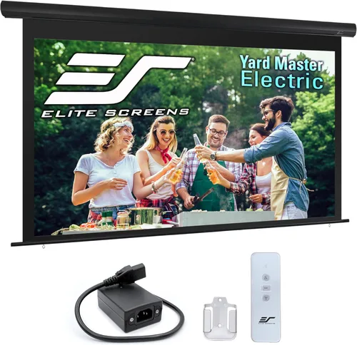 Vista 12 de Pantalla para proyector al aire libre con soporte 16:9, 8K 4K Ultra HD 3D, plegable y rápida Yardmaster Electric Front Projection