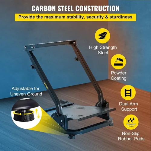 Vista 2 de VEVOR Soporte de rueda de carreras G920G29 para Logitech G27G25 para juegos de Thrustmaster pedales de rueda no incluidos soporte de palanca