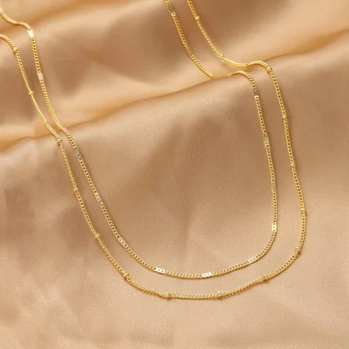 Vista 6 de CHESKY Collar con dije de satélite de moda para mujer, chapado en oro de 14 quilateschapado en plata, gargantilla delicada, collares de cuentas