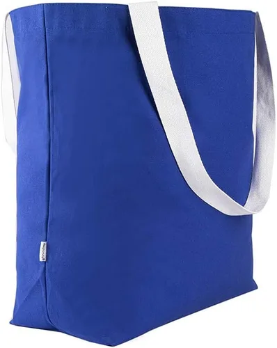 Vista 9 de Durable 100% algodón 12oz lona resistente extra grande bolsa de comestibles bolsa de playa bolsa de compras bolsa multiusos, Negro