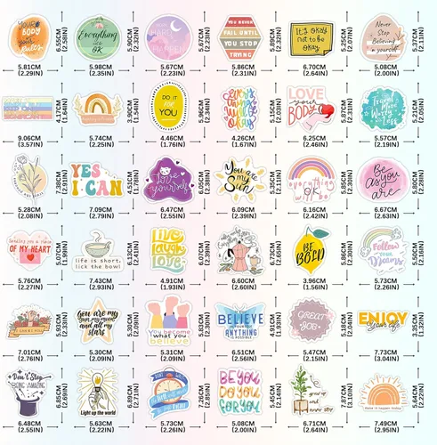 Vista 2 de Calcomanías con citas inspiradoras, 400 unidades de calcomanías motivacionales impermeables para botellas de agua, laptops, libros, patinetas