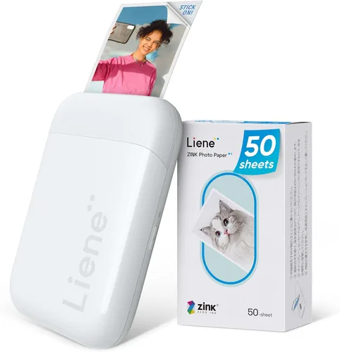 Vista 11 de Liene Impresora Fotográfica 2x3 Pulgadas, Mini Impresora de Imágenes con 10 Papeles Adhesivos Zink, Bluetooth 5.0, Compatible con iOS y Android