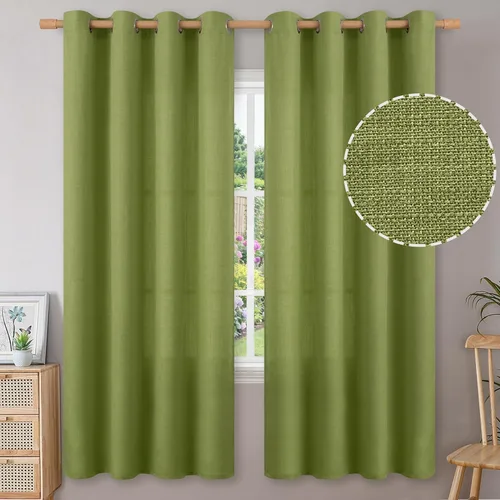 Vista 84 de BGment Cortinas de 45 pulgadas de largo, juego de 2 paneles para dormitorio, con ojales, aspecto de lino grueso, arpillera texturizada, filtrado