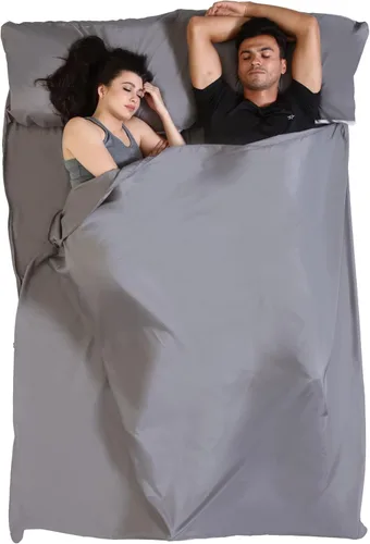 Vista 8 de Forro para saco de dormir, saco de dormir para adultos y sábanas de viaje para hotel, saco de dormir de viaje, forro de saco de dormir de campamento