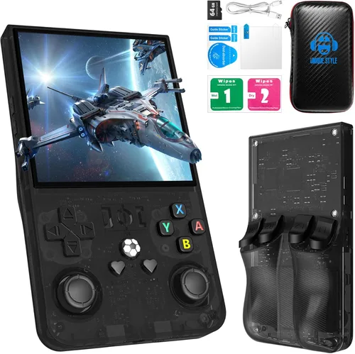 Vista 18 de R36MAX - Consola de juegos de mano retro, pantalla IPS de 4.0 pulgadas 720 x 720, 64 GB integrado más de 18,000 juegos clásicos, sistema Linux