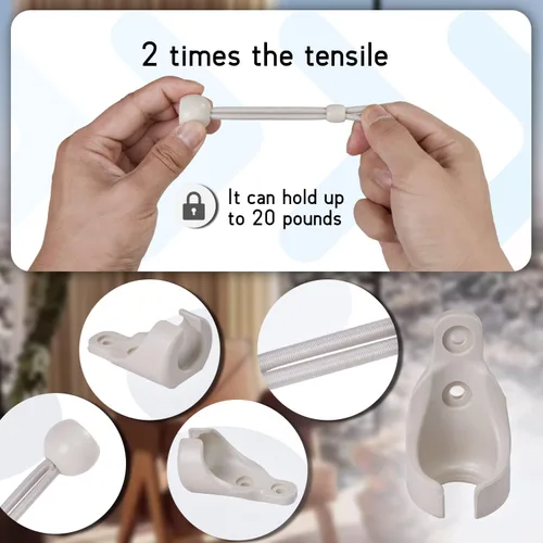 Vista 4 de Kit de repuesto universal para sombrilla, kit de salto elástico, correa para parasol, resistente a la intemperie, compatible con persianas