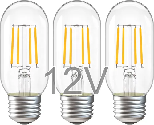 Vista 11 de Paquete de 2 bombillas LED de 12 voltios A19 de bajo voltaje Edison de 4 W 400 lm E26 2700 K blanco cálido, 40 vatios equivalente a incandescente RV