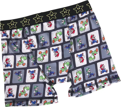 Vista 6 de Nintendo boys Super Mario Boxer Briefs With Mario, Luigi, Toad, Yoshi, Peach & Bowser, Sizes 4, 6, 8, 10 and 12