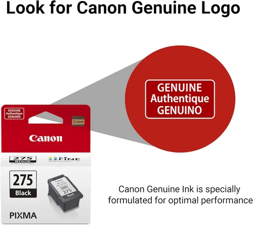 Vista 4 de Canon PG-275 - Cartucho de tinta negra original, compatible con TS3520/3522, TR4720/4722, TS3720/3722