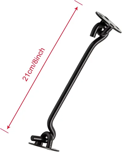 Vista 4 de Gancho de acero inoxidable negro de 8 pulgadas para puerta de granero y pestillo de ojo, gancho de puerta de privacidad para cabina, cobertizo