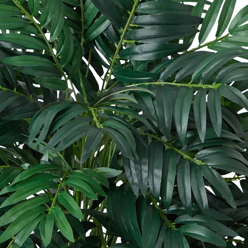 Vista 5 de Nearly Natural 6556, palmera de bambú con cesta de mimbre, planta decorativa de seda, color verde