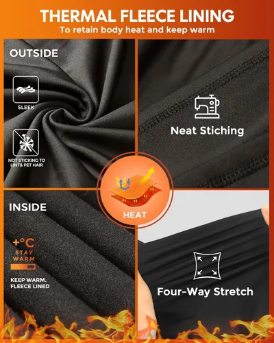 Vista 4 de CL convallaria Conjunto de ropa interior térmica para hombre con bragueta, capa base larga para invierno, equipo de caza, parte superior e inferior