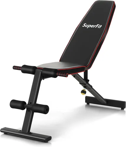 Vista 8 de Goplus Banco de pesas ajustable, prensa de banco de ejercicios resistente para entrenamiento de fuerza de cuerpo completo, sentarse y levantar