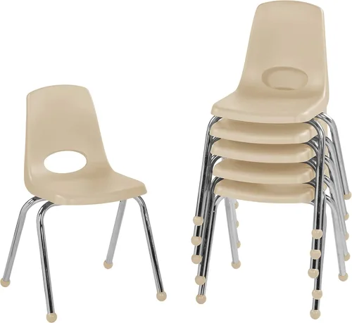Vista 57 de Factory Direct Partners 10367-BL Silla escolar apilable de 16 pulgadas, asiento apilable para estudiantes con patas de acero cromado y rodamientos